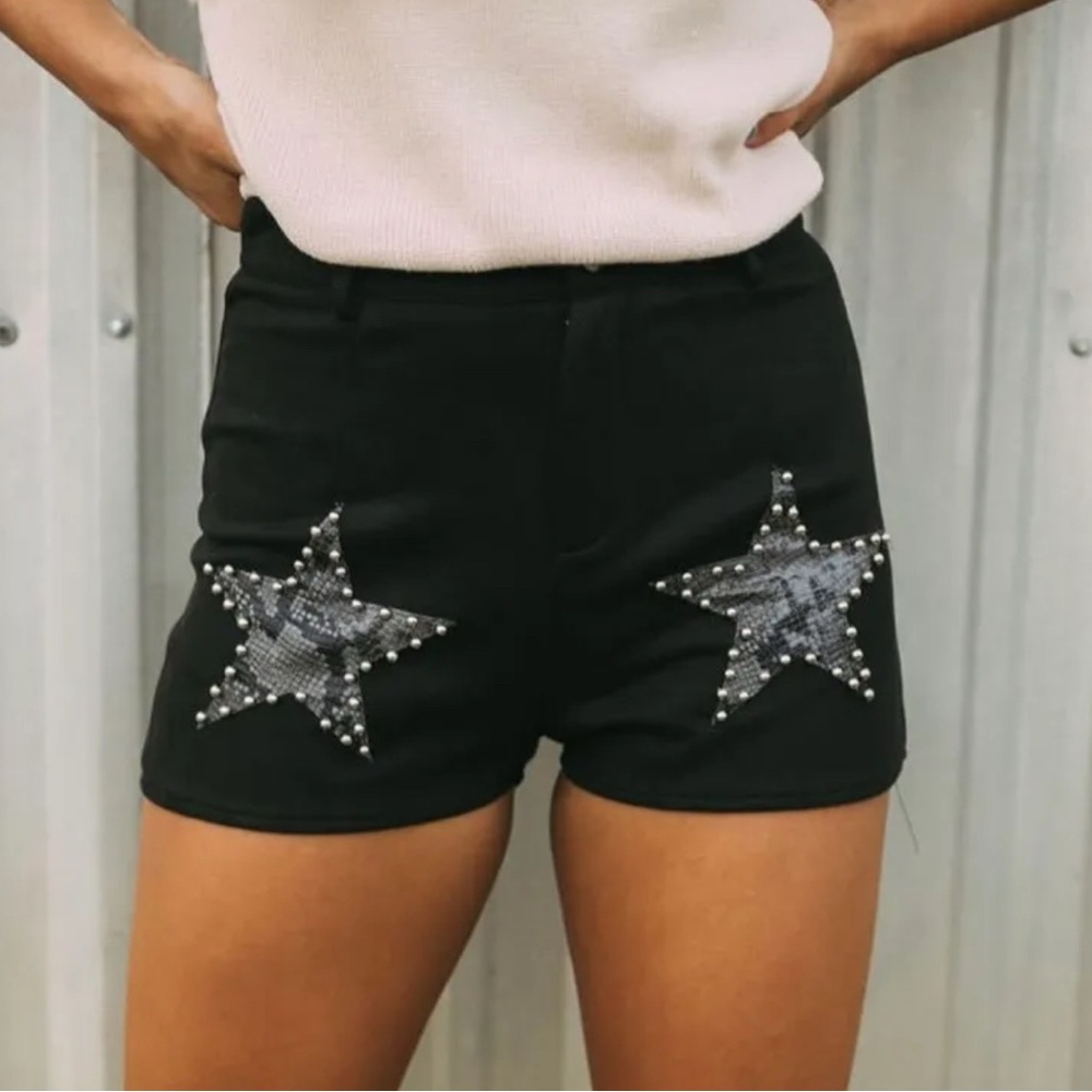 Suede star micro shorts